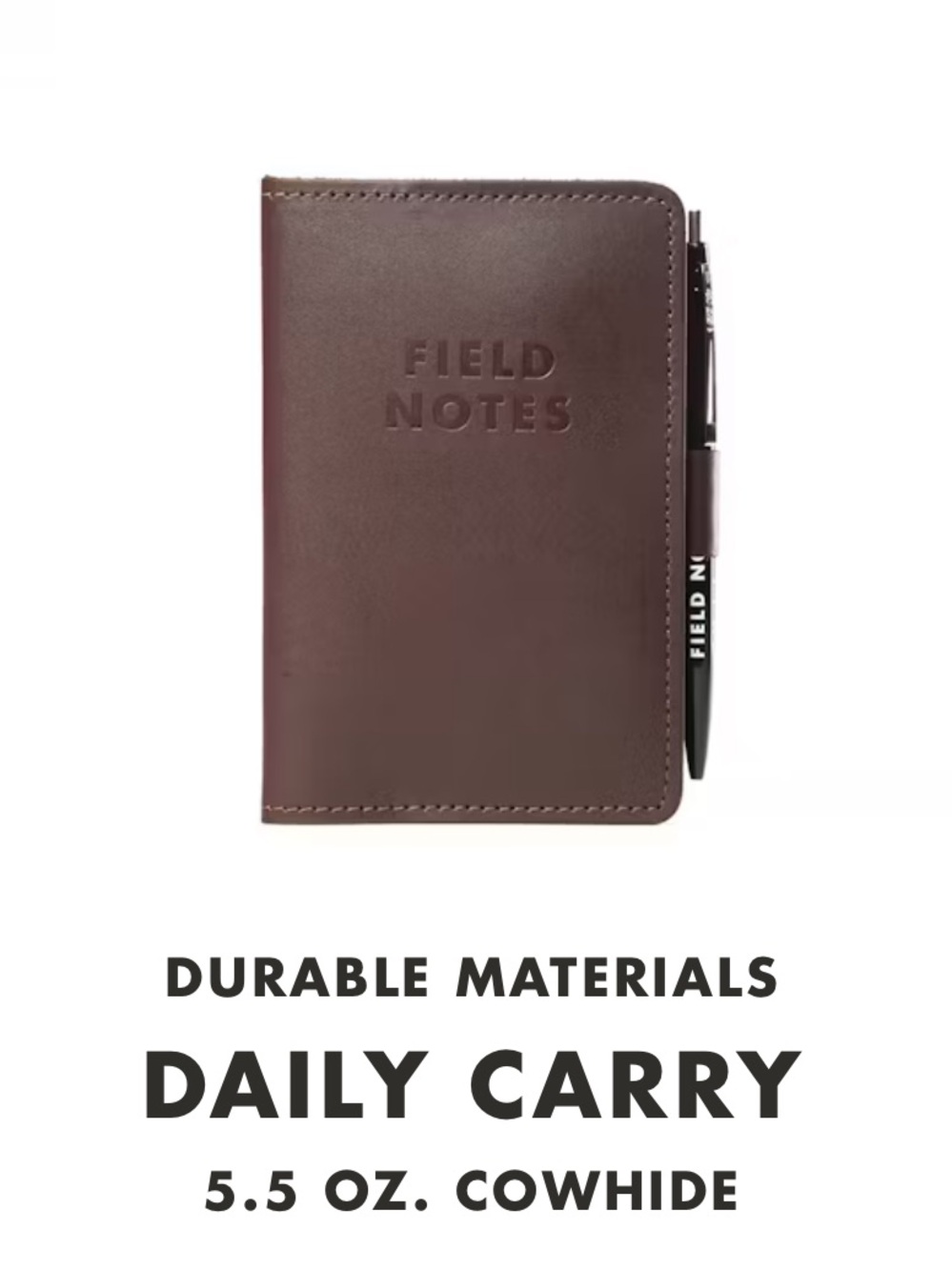 Field Notes Daily Carey Memo Book Cover Cowhide
